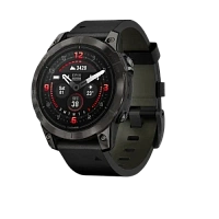 Garmin Epix Pro  (Gen 2) Sapphire, Carbon Grey DLC Titanium with Black Leather Band 47mm