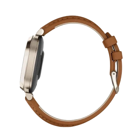 Garmin Lily 2, Cream Gold Case with Tan Leather Band