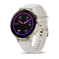 Garmin Venu 3S, Soft gold stainless steel bezel with ivory case and silicone band 41mm