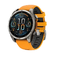 Garmin fēnix 8 – 51 mm, AMOLED, Sapphire, Titanium with Spark orange/graphite silicone band