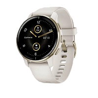 Garmin Venu 2 Plus Cream Gold Stainless Steel Bezel With Ivory Case And Silicone Band