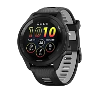 Garmin Forerunner 265 Black Bezel and Case with Black/Powder Gray Silicone Band 46mm