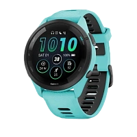Garmin Forerunner 265 Black Bezel with Aqua Case and Aqua/Black Silicone Band 46mm