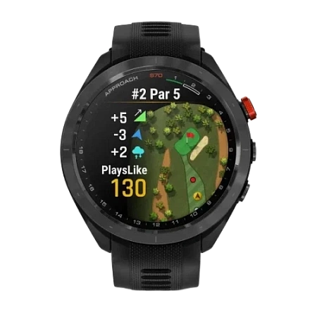Garmin Approach S70 Black Ceramic Bezel with Black Silicone Band 47mm