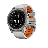 Garmin Fenix 7 Pro Sapphire Solar Edition Titanium with Fog Gray/Ember Orange Band 47mm