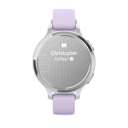 Garmin Lily 2 Active, Silver with Purple Jasmine Silicone Band