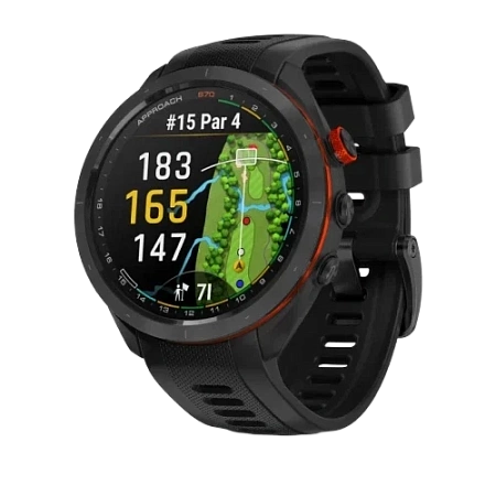 Garmin Approach S70 Black Ceramic Bezel with Black Silicone Band 47mm