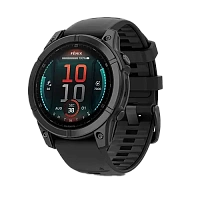 Garmin fēnix E – 47 mm, AMOLED, Slate grey steel with Black silicone band