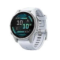 Garmin fēnix 8 – 43 mm, AMOLED, Silver with Whitestone silicone band