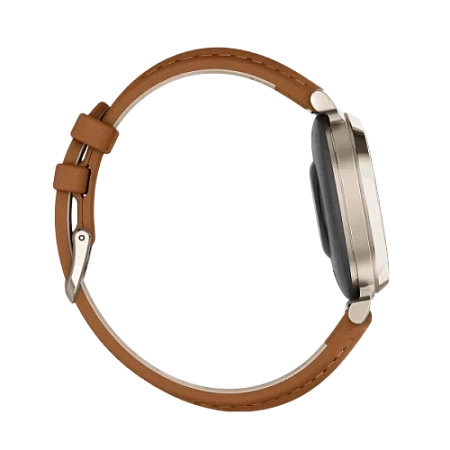 Garmin Lily 2, Cream Gold Case with Tan Leather Band