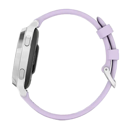 Garmin Lily 2 Active, Silver with Purple Jasmine Silicone Band