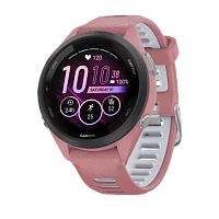 Garmin Forerunner 265s Black Bezel with Light Pink Case and Light Pink/Powder Grey Silicone Band