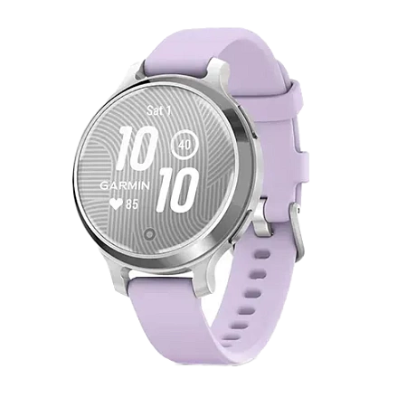 Garmin Lily 2 Active, Silver with Purple Jasmine Silicone Band
