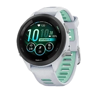 Garmin Forerunner 265s Black Bezel with Whitestone Case and Whitestone/Neo Tropic Silicone Band