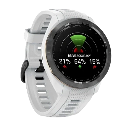Garmin Approach S70 Black Ceramic Bezel with White Silicone Band 42mm