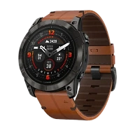 Garmin Epix Pro  (Gen 2) Sapphire, Carbon Grey DLC Titanium with Chestnut Leather Band 51mm