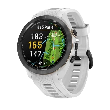 Garmin Approach S70 Black Ceramic Bezel with White Silicone Band 42mm